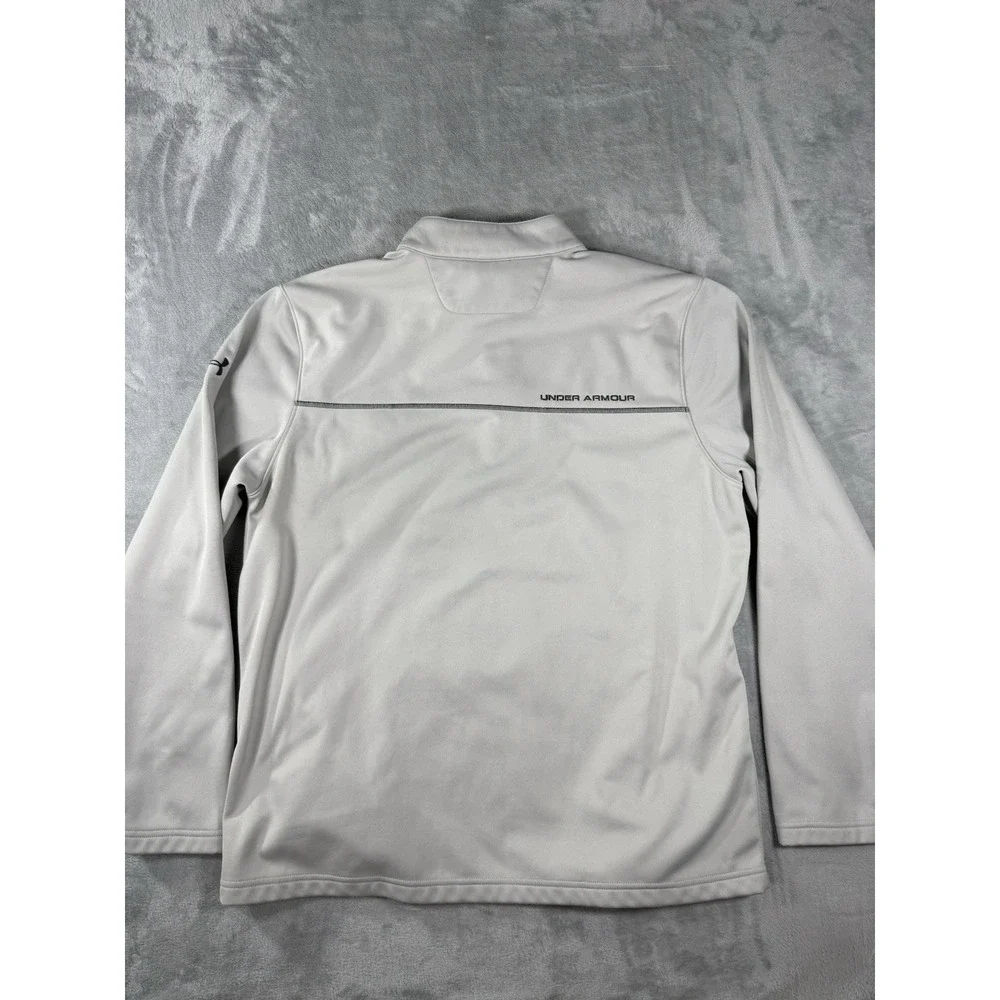 Under Armour Sweater Mens XL Grey 1/4 Zip Fleece Lined Pullover Logo‎